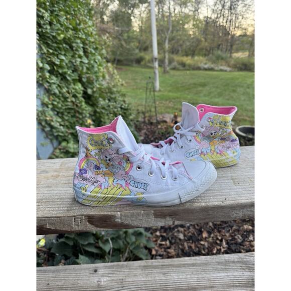 Converse Notebook Print White Chuck Taylor All Star Hi Top Mens 5.5 Women’s 7.5 - Picture 1 of 9